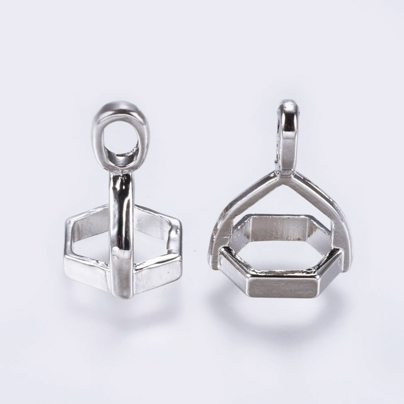 NBEADS 5-100 TK messingist ripatsiga kuusnurkne helmekork, plaatina kaelakee kõrvarõngad, DIY ehete valmistamise komponentide tarvikud