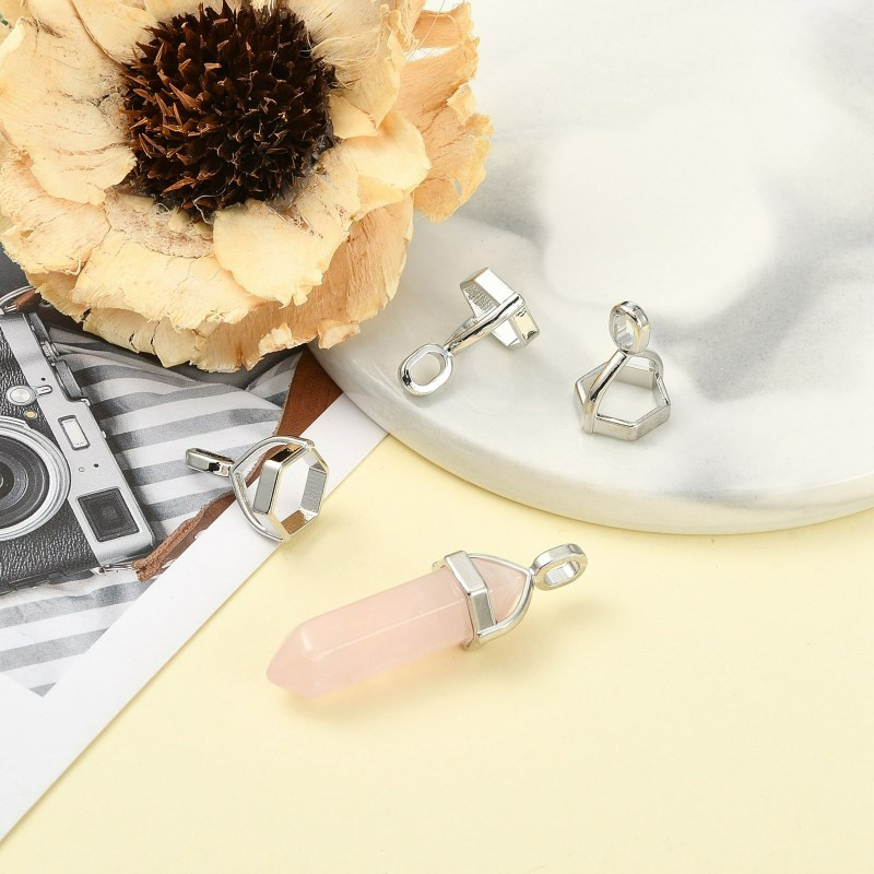 NBEADS 5-100 TK messingist ripatsiga kuusnurkne helmekork, plaatina kaelakee kõrvarõngad, DIY ehete valmistamise komponentide tarvikud