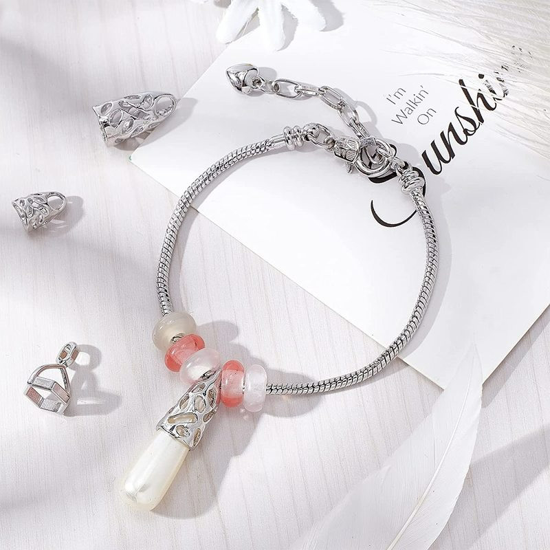 NBEADS 5-100 TK messingist ripatsiga kuusnurkne helmekork, plaatina kaelakee kõrvarõngad, DIY ehete valmistamise komponentide tarvikud