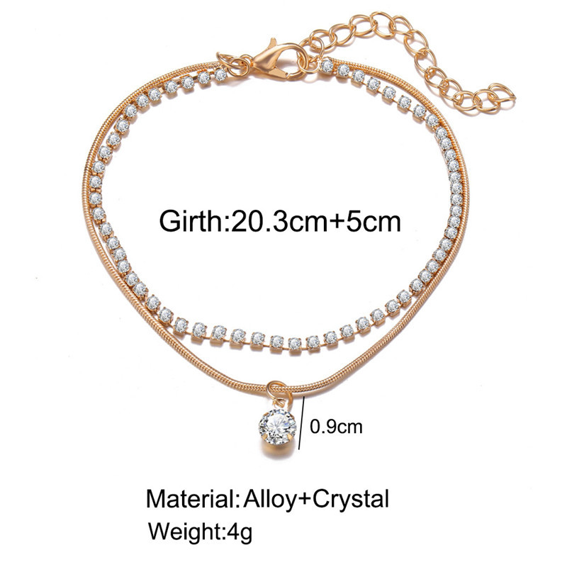 Bohemia Crystal Chain Anklets για Γυναικεία Αξεσουάρ Ποδιών Καλοκαιρινή παραλία Barefoot Sindals Βραχιόλι στον αστράγαλο στο πόδι Γυναικεία κοσμήματα