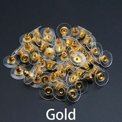 10/50/100tk Kõrvarõngahoidjad Korgid Pehme mutter Silikoonkummist kõrvarõnga seljatoed Metallist kõrvatroppide tarvikud ehete jaoks isetegemise tarvikud