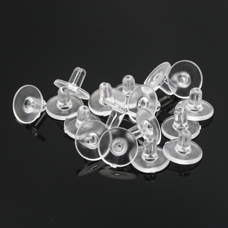 10/50/100tk Kõrvarõngahoidjad Korgid Pehme mutter Silikoonkummist kõrvarõnga seljatoed Metallist kõrvatroppide tarvikud ehete jaoks isetegemise tarvikud