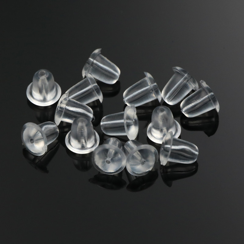 10/50/100tk Kõrvarõngahoidjad Korgid Pehme mutter Silikoonkummist kõrvarõnga seljatoed Metallist kõrvatroppide tarvikud ehete jaoks isetegemise tarvikud