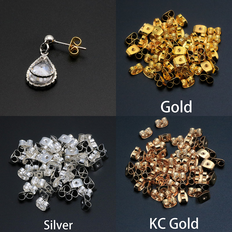 10/50/100tk Kõrvarõngahoidjad Korgid Pehme mutter Silikoonkummist kõrvarõnga seljatoed Metallist kõrvatroppide tarvikud ehete jaoks isetegemise tarvikud