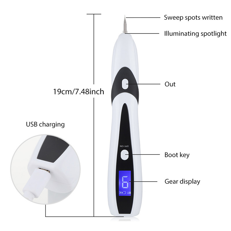 Plasma Jet Pen Electric Anti Wart Cauterizer Berrugas Eliminator Laser Αφαίρεση Πανάδων Θεραπευτικό Θηλώματος Τυφλοπόντικα Αφαιρεί Πουά