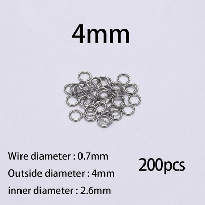 100-200 τμχ 3-15 χιλιοστά από ανοξείδωτο ατσάλι DIY συνδετήρας κοσμημάτων Ανοιχτοί κρίκοι για αξεσουάρ κατασκευής κοσμημάτων