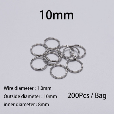 100-200 τμχ 3-15 χιλιοστά από ανοξείδωτο ατσάλι DIY συνδετήρας κοσμημάτων Ανοιχτοί κρίκοι για αξεσουάρ κατασκευής κοσμημάτων