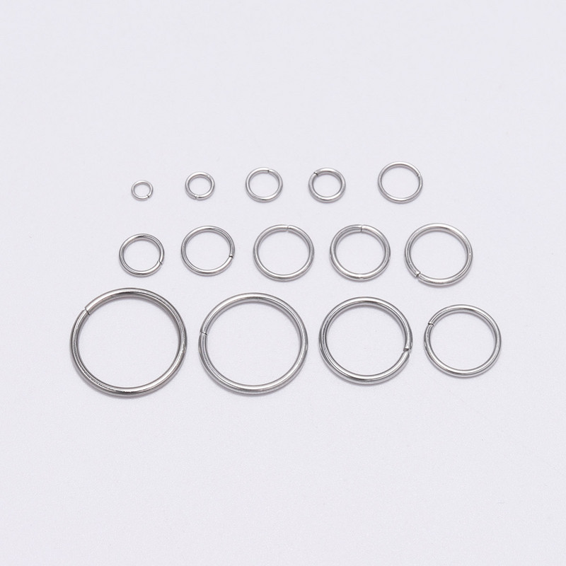 100-200 τμχ 3-15 χιλιοστά από ανοξείδωτο ατσάλι DIY συνδετήρας κοσμημάτων Ανοιχτοί κρίκοι για αξεσουάρ κατασκευής κοσμημάτων