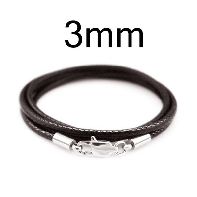 Δερμάτινο κολιέ με κορδόνι 40-80 εκ. Κερί κορδόνι Δαντέλα με κούμπωμα από ανοξείδωτο ατσάλι για κοσμήματα κολιέ με κρεμαστό κόσμημα