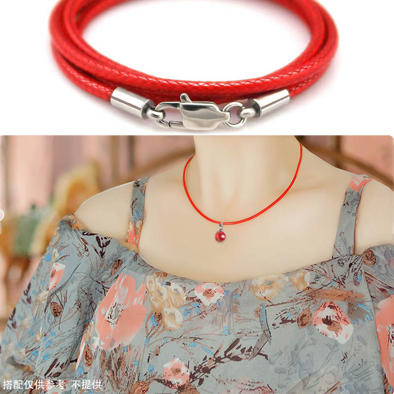 Δερμάτινο κολιέ με κορδόνι 40-80 εκ. Κερί κορδόνι Δαντέλα με κούμπωμα από ανοξείδωτο ατσάλι για κοσμήματα κολιέ με κρεμαστό κόσμημα