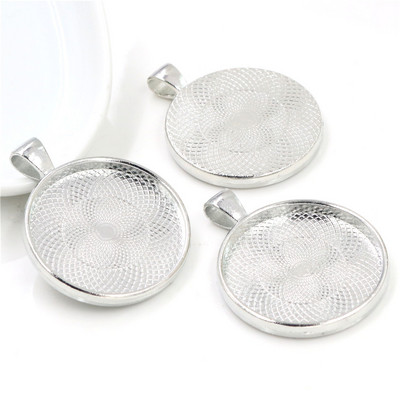 5db 30mm-es belső méretű antik ezüstözött bronz fekete 3 szín klasszikus stílusú kabochon alap beállító bűbáj medál