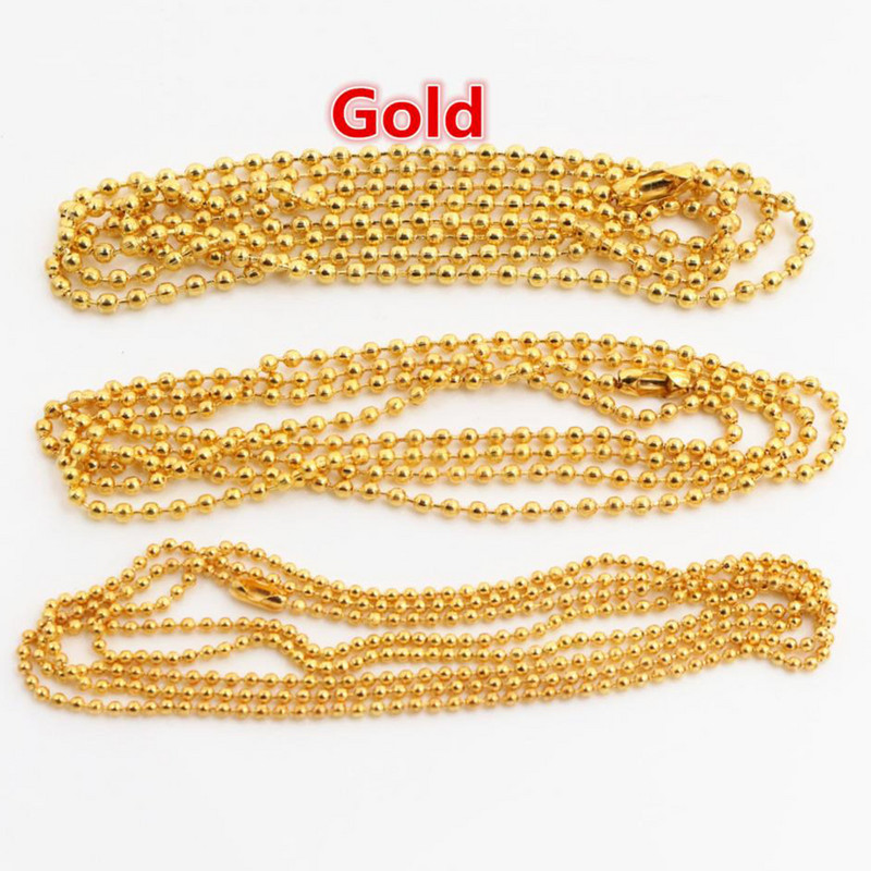 5 τμχ/παρτίδα 3 Μέγεθος 1,5mm και 2,0mm και 2,4mm 7 Χρώματα Επιμετάλλωτες Μπίλιες Χάντρες Αλυσίδα Κολιέ με Χάντρες Σύνδεσμος 65cm(25,5 ίντσες)