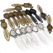 Mood 2tk 18mm 20mm Sisemõõt Antiik hõbetatud pronksmust Lihtne stiil Käsitsi valmistatud järjehoidja Cabochon Base Cameo Setting