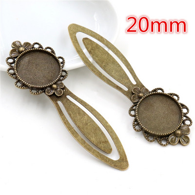 Mood 2tk 18mm 20mm Sisemõõt Antiik hõbetatud pronksmust Lihtne stiil Käsitsi valmistatud järjehoidja Cabochon Base Cameo Setting