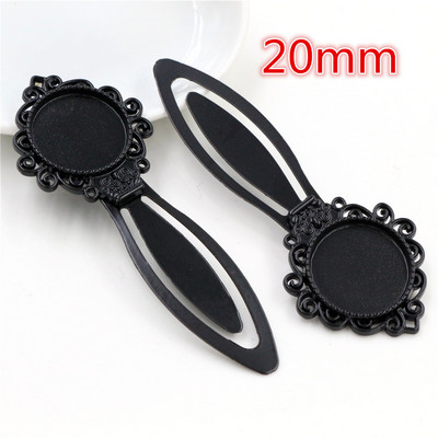 Mood 2tk 18mm 20mm Sisemõõt Antiik hõbetatud pronksmust Lihtne stiil Käsitsi valmistatud järjehoidja Cabochon Base Cameo Setting