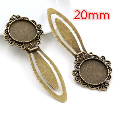 Mood 2tk 18mm 20mm Sisemõõt Antiik hõbetatud pronksmust Lihtne stiil Käsitsi valmistatud järjehoidja Cabochon Base Cameo Setting