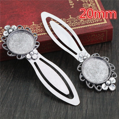 Mood 2tk 18mm 20mm Sisemõõt Antiik hõbetatud pronksmust Lihtne stiil Käsitsi valmistatud järjehoidja Cabochon Base Cameo Setting