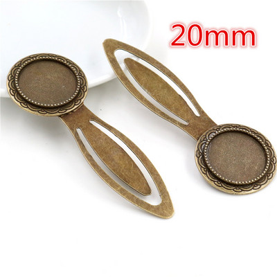 Mood 2tk 18mm 20mm Sisemõõt Antiik hõbetatud pronksmust Lihtne stiil Käsitsi valmistatud järjehoidja Cabochon Base Cameo Setting