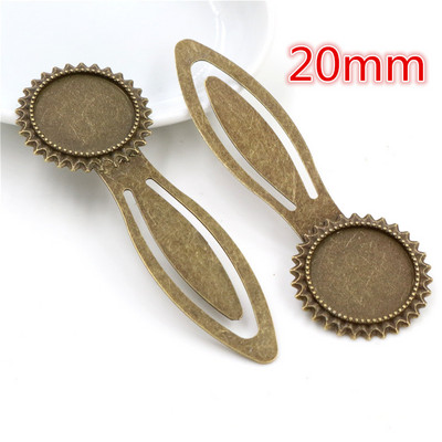 Mood 2tk 18mm 20mm Sisemõõt Antiik hõbetatud pronksmust Lihtne stiil Käsitsi valmistatud järjehoidja Cabochon Base Cameo Setting