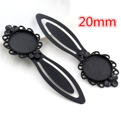 Mood 2tk 18mm 20mm Sisemõõt Antiik hõbetatud pronksmust Lihtne stiil Käsitsi valmistatud järjehoidja Cabochon Base Cameo Setting