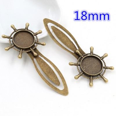 Mood 2tk 18mm 20mm Sisemõõt Antiik hõbetatud pronksmust Lihtne stiil Käsitsi valmistatud järjehoidja Cabochon Base Cameo Setting