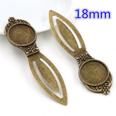 Mood 2tk 18mm 20mm Sisemõõt Antiik hõbetatud pronksmust Lihtne stiil Käsitsi valmistatud järjehoidja Cabochon Base Cameo Setting