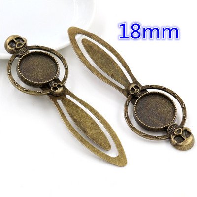 Mood 2tk 18mm 20mm Sisemõõt Antiik hõbetatud pronksmust Lihtne stiil Käsitsi valmistatud järjehoidja Cabochon Base Cameo Setting