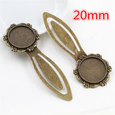 Mood 2tk 18mm 20mm Sisemõõt Antiik hõbetatud pronksmust Lihtne stiil Käsitsi valmistatud järjehoidja Cabochon Base Cameo Setting