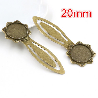 Mood 2tk 18mm 20mm Sisemõõt Antiik hõbetatud pronksmust Lihtne stiil Käsitsi valmistatud järjehoidja Cabochon Base Cameo Setting