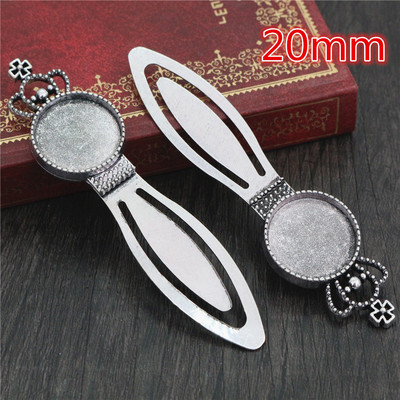 Mood 2tk 18mm 20mm Sisemõõt Antiik hõbetatud pronksmust Lihtne stiil Käsitsi valmistatud järjehoidja Cabochon Base Cameo Setting