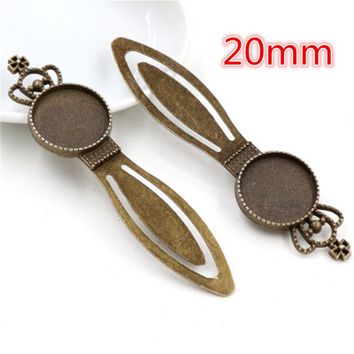 Mood 2tk 18mm 20mm Sisemõõt Antiik hõbetatud pronksmust Lihtne stiil Käsitsi valmistatud järjehoidja Cabochon Base Cameo Setting