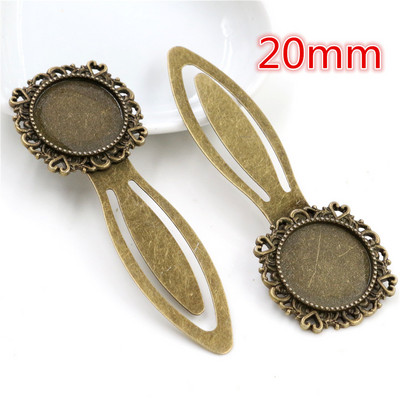 Mood 2tk 18mm 20mm Sisemõõt Antiik hõbetatud pronksmust Lihtne stiil Käsitsi valmistatud järjehoidja Cabochon Base Cameo Setting