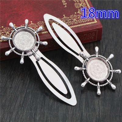 Mood 2tk 18mm 20mm Sisemõõt Antiik hõbetatud pronksmust Lihtne stiil Käsitsi valmistatud järjehoidja Cabochon Base Cameo Setting