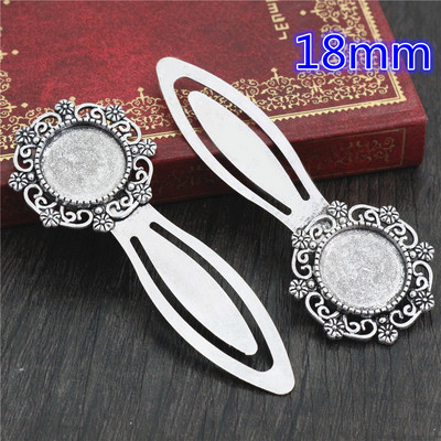 Mood 2tk 18mm 20mm Sisemõõt Antiik hõbetatud pronksmust Lihtne stiil Käsitsi valmistatud järjehoidja Cabochon Base Cameo Setting