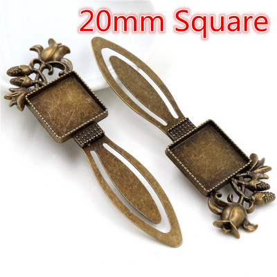 Mood 2tk 18mm 20mm Sisemõõt Antiik hõbetatud pronksmust Lihtne stiil Käsitsi valmistatud järjehoidja Cabochon Base Cameo Setting