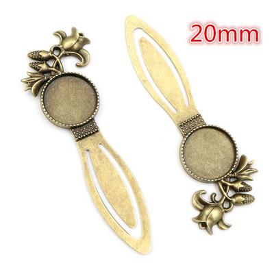 Mood 2tk 18mm 20mm Sisemõõt Antiik hõbetatud pronksmust Lihtne stiil Käsitsi valmistatud järjehoidja Cabochon Base Cameo Setting