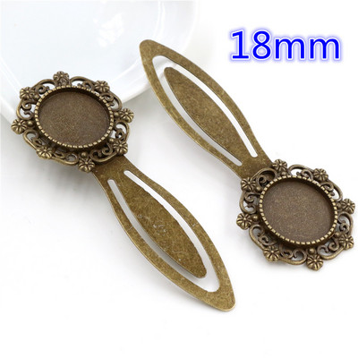 Mood 2tk 18mm 20mm Sisemõõt Antiik hõbetatud pronksmust Lihtne stiil Käsitsi valmistatud järjehoidja Cabochon Base Cameo Setting