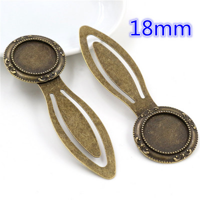 Mood 2tk 18mm 20mm Sisemõõt Antiik hõbetatud pronksmust Lihtne stiil Käsitsi valmistatud järjehoidja Cabochon Base Cameo Setting