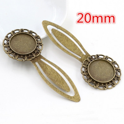 Mood 2tk 18mm 20mm Sisemõõt Antiik hõbetatud pronksmust Lihtne stiil Käsitsi valmistatud järjehoidja Cabochon Base Cameo Setting