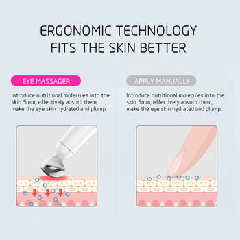 Мини електрически вибрационен масажор за очи Масажор за очи против стареене, премахване на тъмни кръгове, писалка за подмладяване