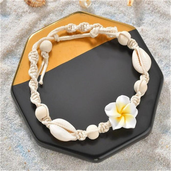 Плажна гривна за боси крака Глезен SeaShell Anklet за жени Бижута за крака Лято на каишка за крака Бохемски аксесоари за бижута