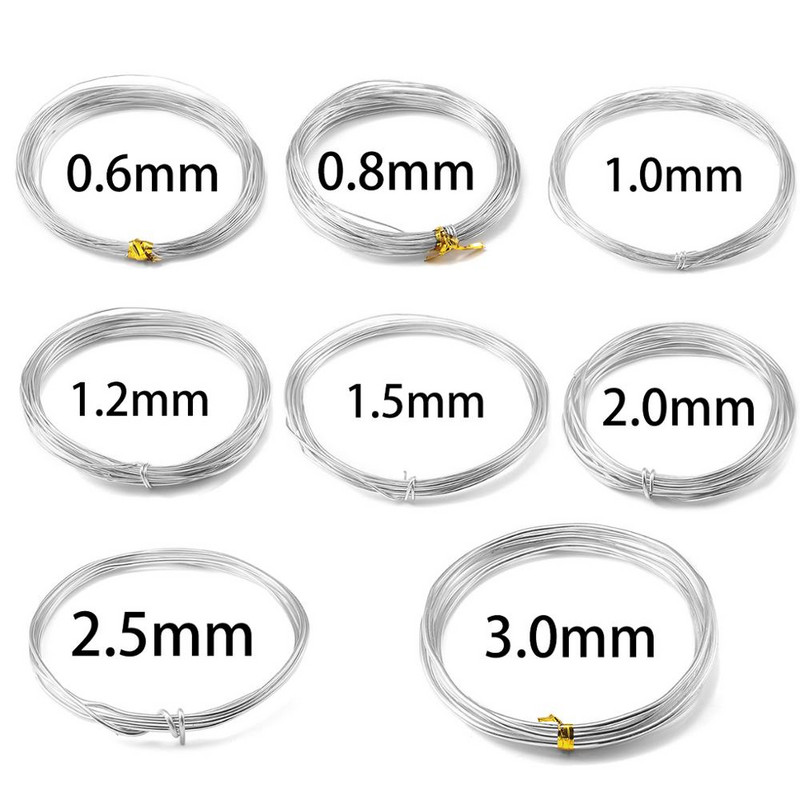 0,6/0,8/1,0/1,2/1,5/2/2,5/3 mm aluminijska žica, višebojno obojena metalna žičana žica za izradu rukotvorina, narukvica, ogrlica, nakita