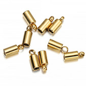 10 tk/partii roostevabast terasest otsakork, mis sobib 1,5–10 mm tutiga nahast nööri otsakorkiga käevõru ehete valmistamise tarvikute jaoks