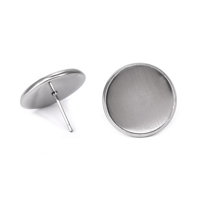 50 tk/partii roostevabast terasest tühi kõrvarõnga aluse seadistus 10mm 12mm 14mm 16mm cabochon kõrvarõngad ehete tegemine isetegemise leiud