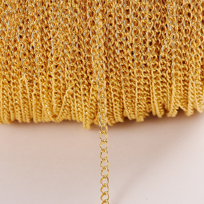 2 metra Lanac za izradu nakita DIY Zlato Srebrna Ogrlica Metalna ravna 2,5/3,5/4,5 mm Produžni lanac Pribor Komponente Veleprodaja