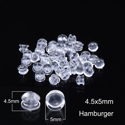 20-50 τμχ Πώματα αυτιού από μαλακό καουτσούκ σιλικόνης Ακουστικά για χάμπουργκερ με επίστρωση σιλικόνης για αξεσουάρ σκουλαρικιών DIY
