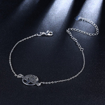 Нова мода Tree of Life Hollow Out Chain Anklet Посребърна гривна за глезена Homme бижута за крака за жени Barefoot Beach AA