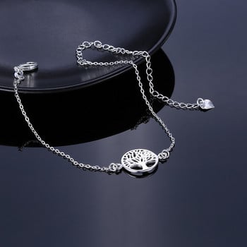 Нова мода Tree of Life Hollow Out Chain Anklet Посребърна гривна за глезена Homme бижута за крака за жени Barefoot Beach AA