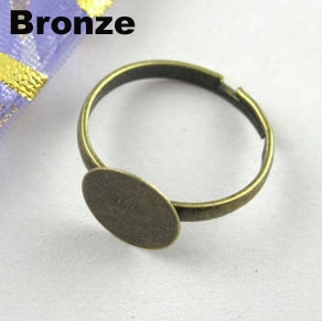 40 tk 10 mm padi isetehtud hõbedane kullast bonze Nikeli sõrmuse alus Anillo reguleeritav sõrmuse toorikud liim kabošoni rõngastel. Leiud