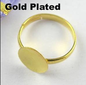 40 tk 10 mm padi isetehtud hõbedane kullast bonze Nikeli sõrmuse alus Anillo reguleeritav sõrmuse toorikud liim kabošoni rõngastel. Leiud